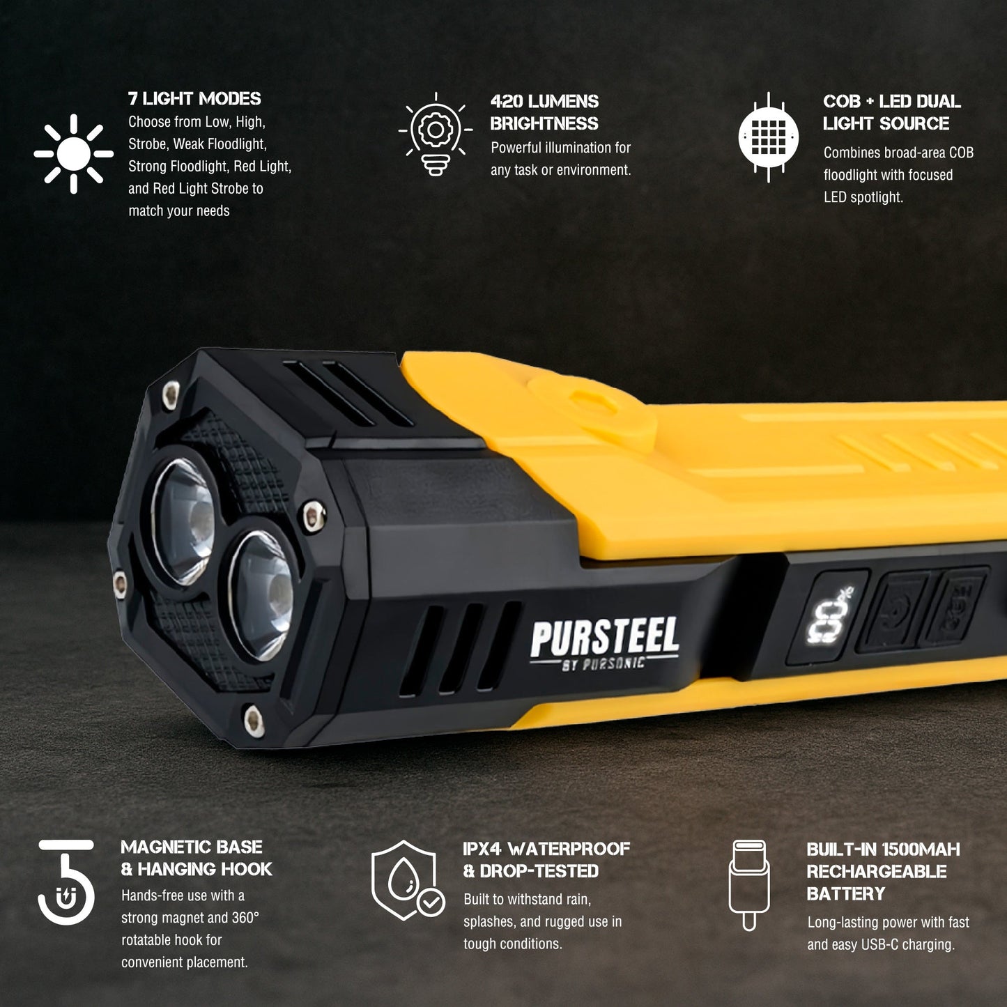 Emergency Prep Bundle: Pursonic 2-in-1 Ultra Bright Flashlight & LED Fast Charging Power Bank-1