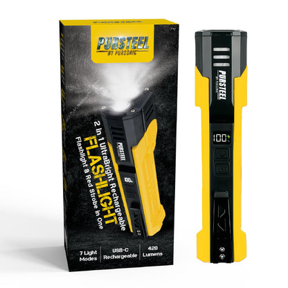 Emergency Prep Bundle: Pursonic 2-in-1 Ultra Bright Flashlight & LED Fast Charging Power Bank-2