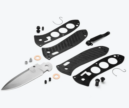 Benchmade Knives - "Mini Presidio II" - Carbon Fiber Elite Body - Satin High Carbon Steel Blade