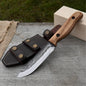 Hand-Forged Bushcraft Knife, 10 cm (3.9 in) Blade with Leather Sheath