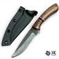 Handmade Fixed Blade EDC Knife 8” Overall, 3.5” Blade Custom Wood Black Kydex Sheath RockinEDC Leapordwood & Rosewood