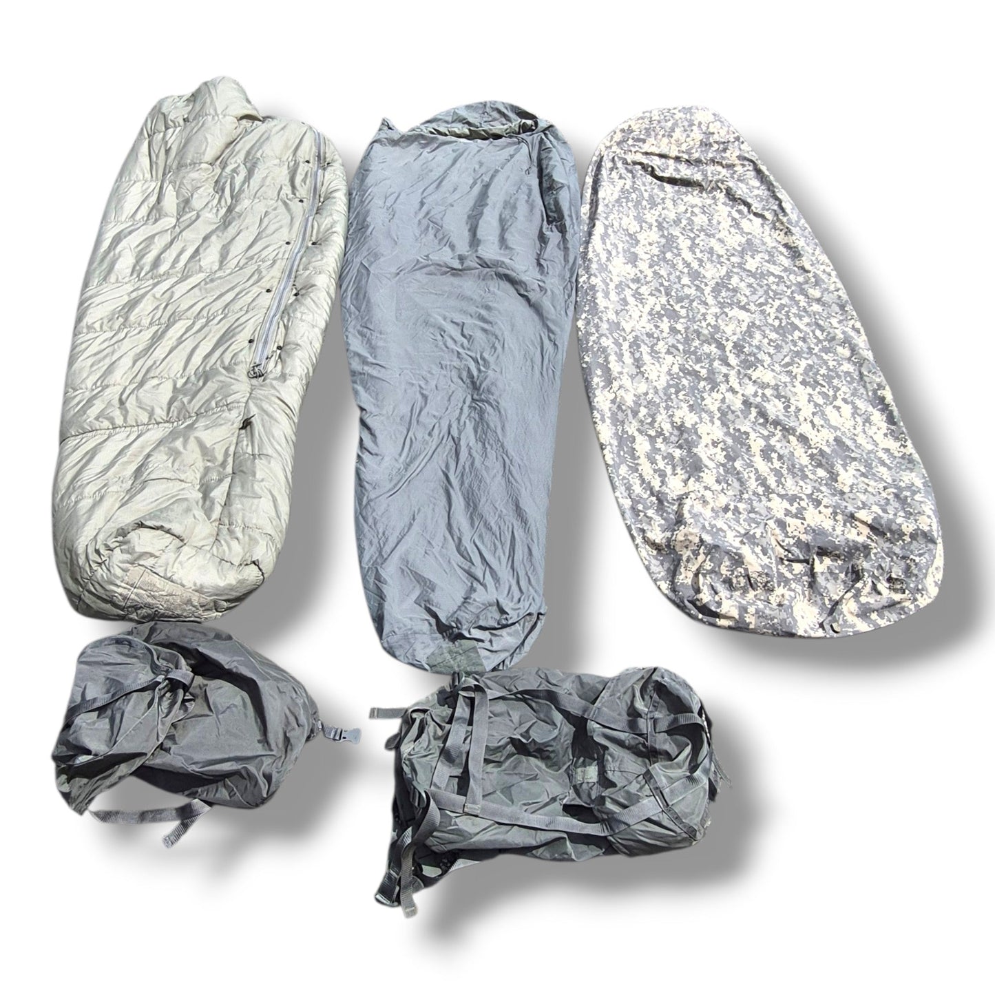 USGI ACU Sleep System 5 Piece Used Complete (stuff sack, Bivy Cover and sleeping bag)