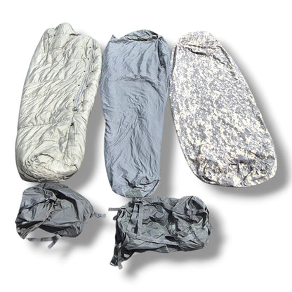 USGI ACU Sleep System 5 Piece Used Complete (stuff sack, Bivy Cover and sleeping bag)