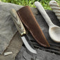 Whittling Sloyd Knife with Leather Sheath, 7.5 cm (2.95 inches) Blade